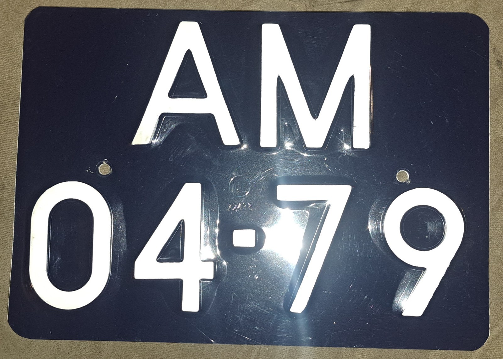 VINTAGE NETHERLANDS DUTCH LICENSE PLATE SQUARE BLUE/WHITE