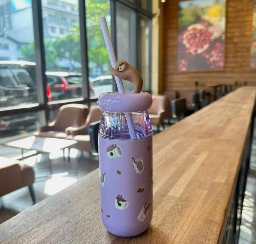 Starbucks 2026 Hong Kong Summer Collection 17oz Sleepy Flopping Sloths Cold Cup
