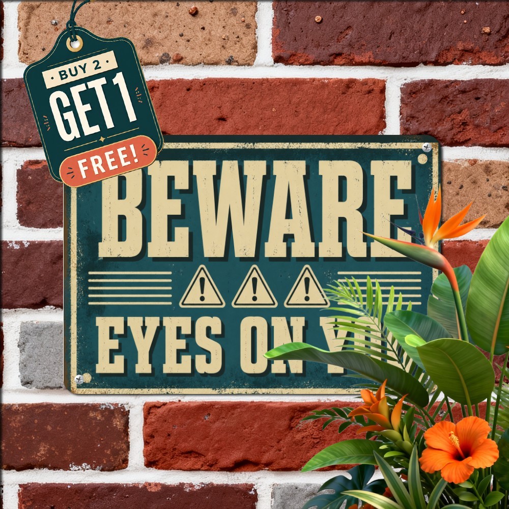 Humorous Workplace Bob Is Watching Alert Metal Tin Sign Office Garage Wall Decor