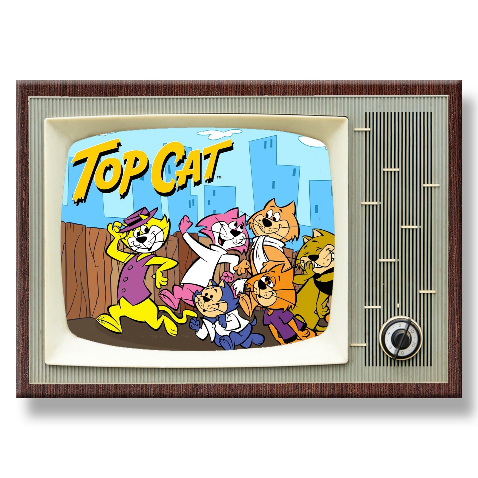 TOP CAT Classic TV 3.5 inches x 2.5 inches Steel Cased FRIDGE MAGNET TOP CAT Classic TV 3.5 inches x 2.5 inches Steel Cased FRIDGE MAGNET