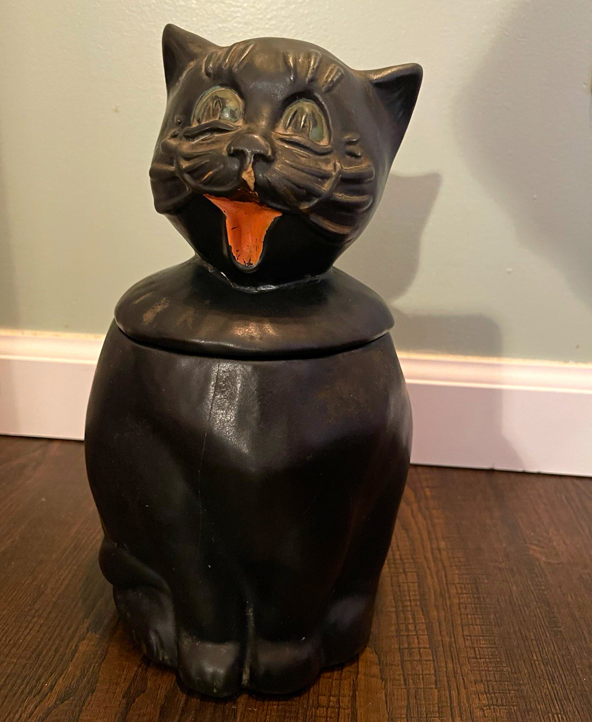 Vintage 1960s McCoy Coalby Black Cat Ceramic Cookie Jar