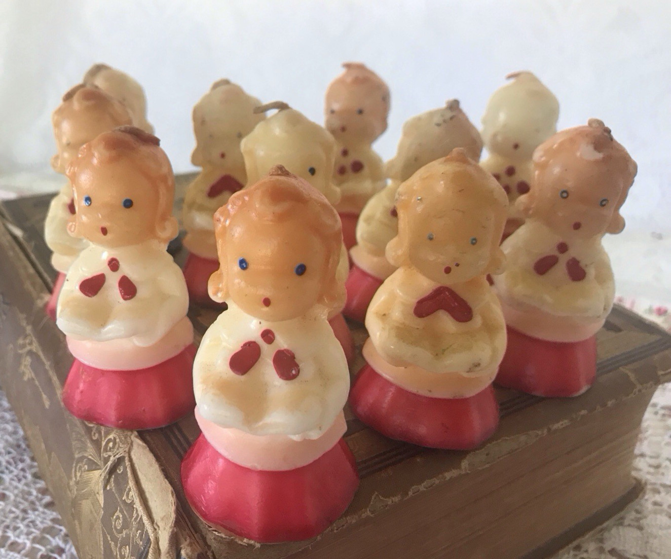 Vintage Christmas Gurley Candles Choir Girls Boys Lot of 11 Sold AS IS