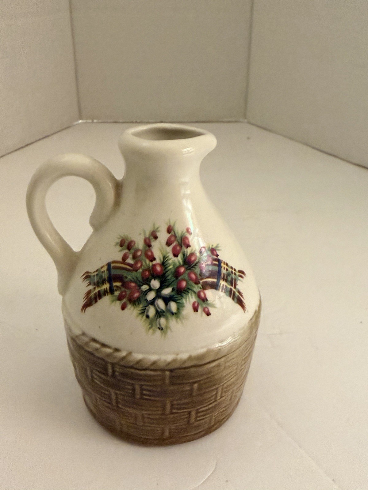 Vintage Montrose Potteries - Miniature Scotch Whiskey Jug - Thistle Design