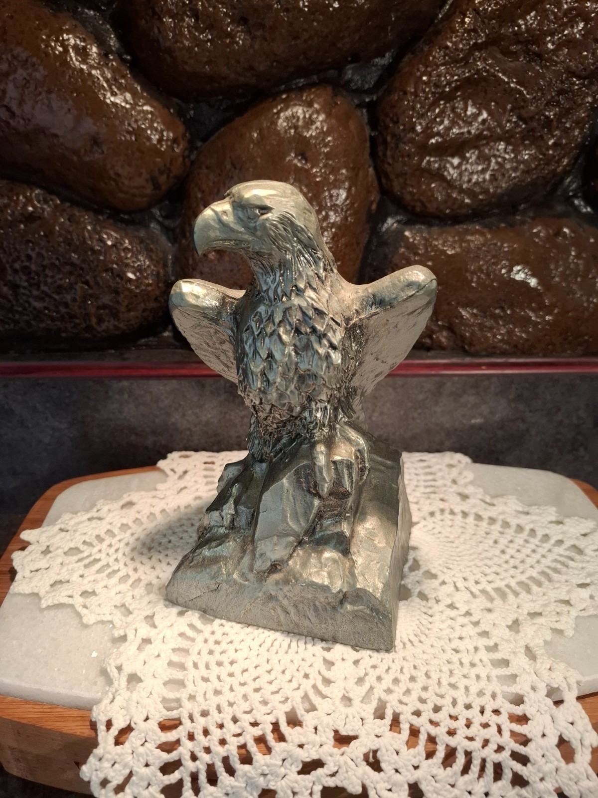 Bald Eagle Piggy Bank Vintage Banthrico Paperweight Patina USA Collector