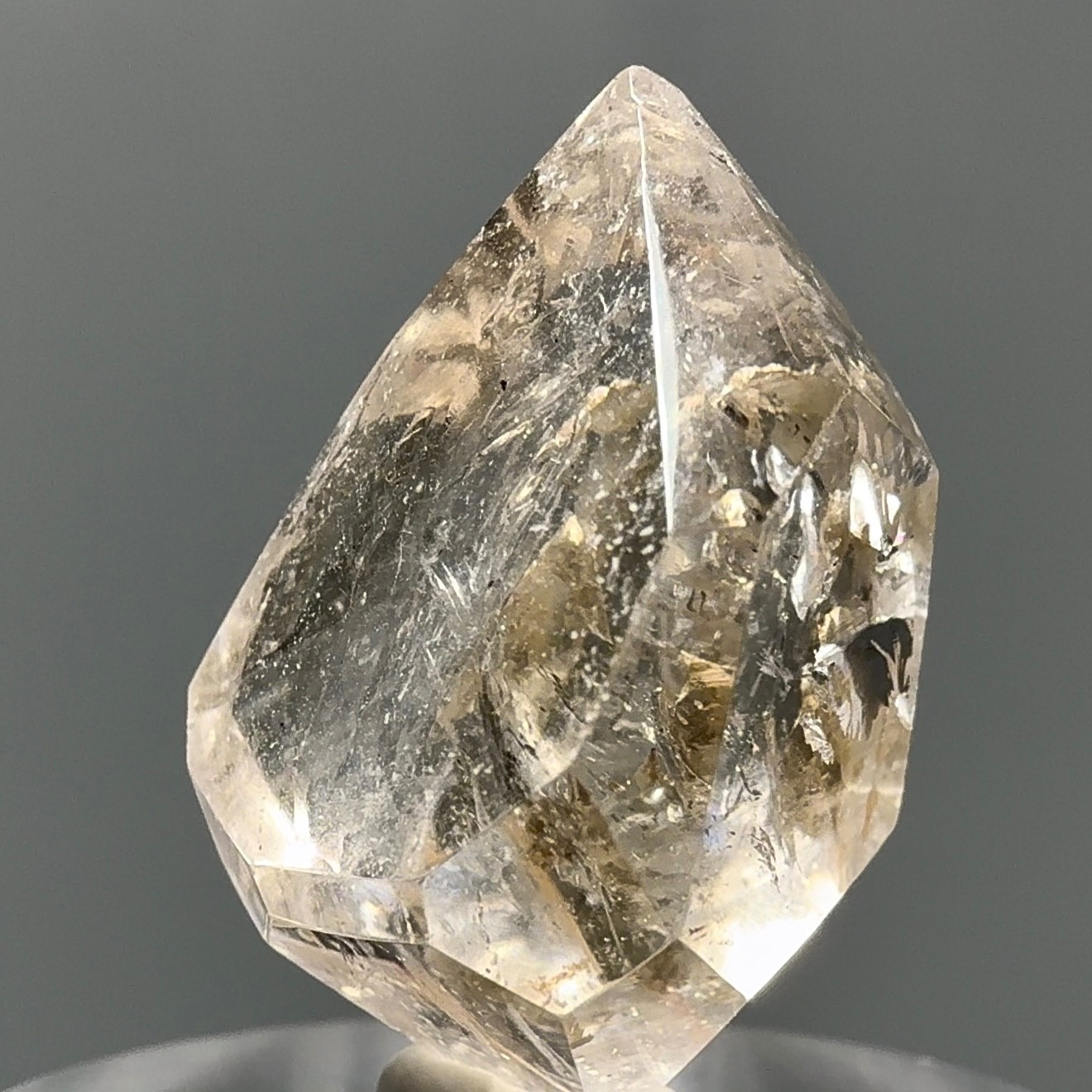 2 Moving Bubbles Rare Rainbow Smoky Quartz Enhydro Crystal w White Chlorite