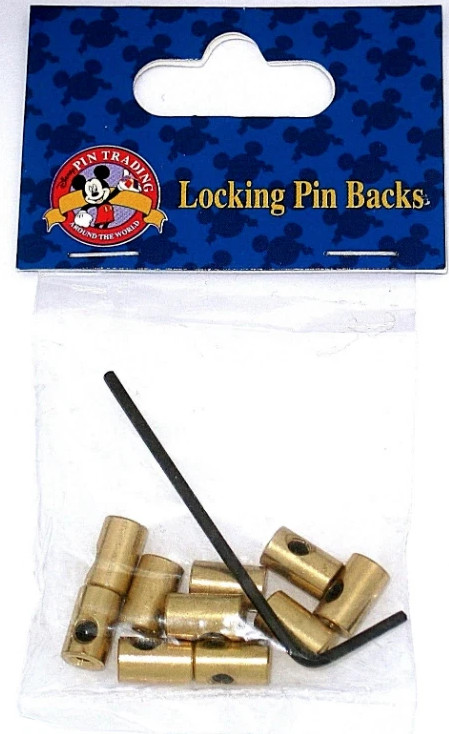 Disney Parks Authentic Metal Locking Pin Backs Locks+Key Keep Collectibles Safe✿