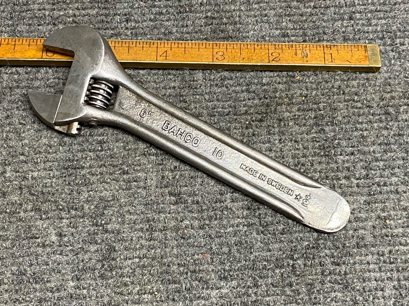 Vintage Bahco 6” Adjustable Bicycle Wrench With Tire Spoon Handle Sweden 