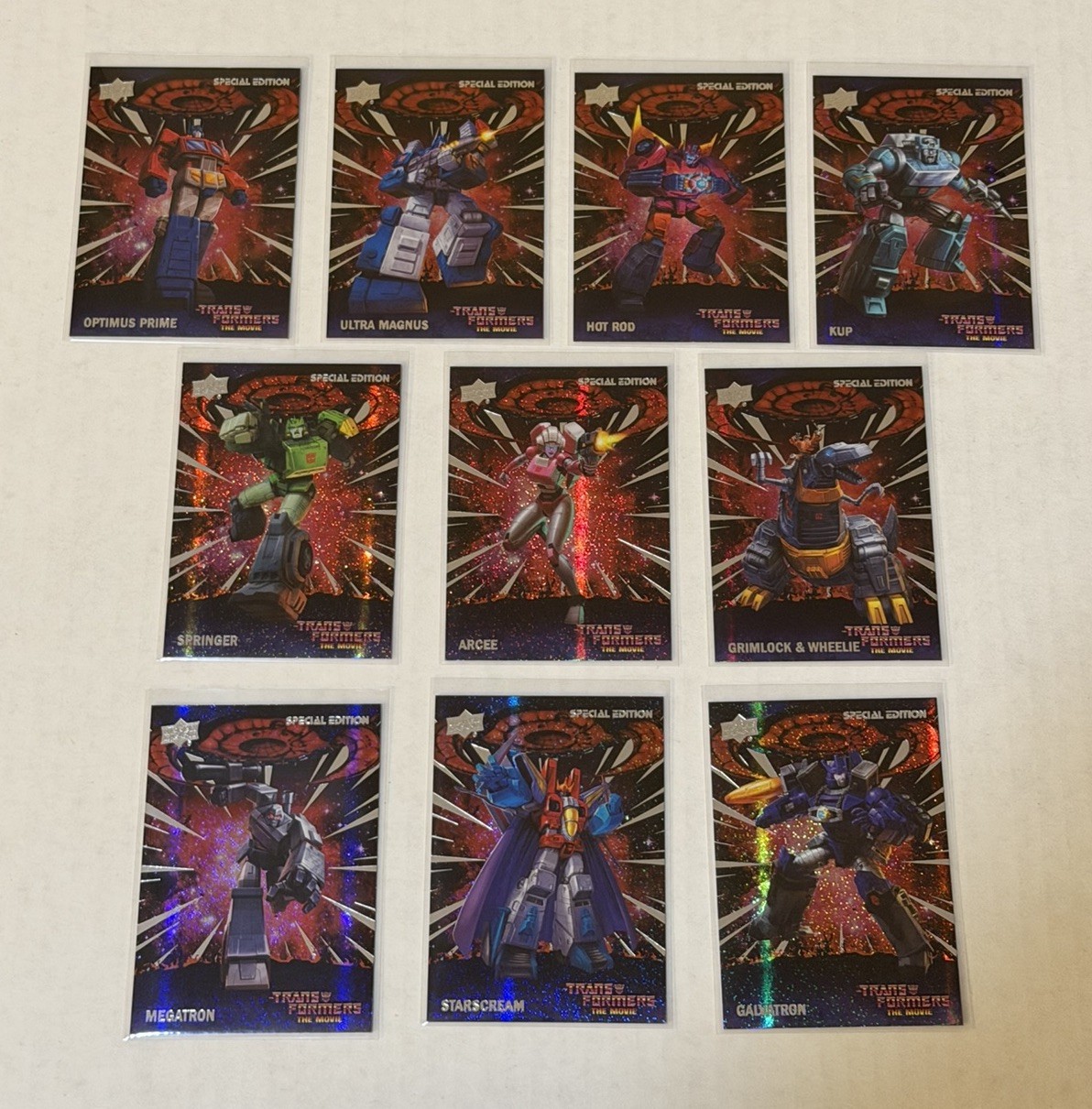 2026 Upper Deck Transformers: The Movie 40th “Galaxy” Parallel 10-Card Lot RARE