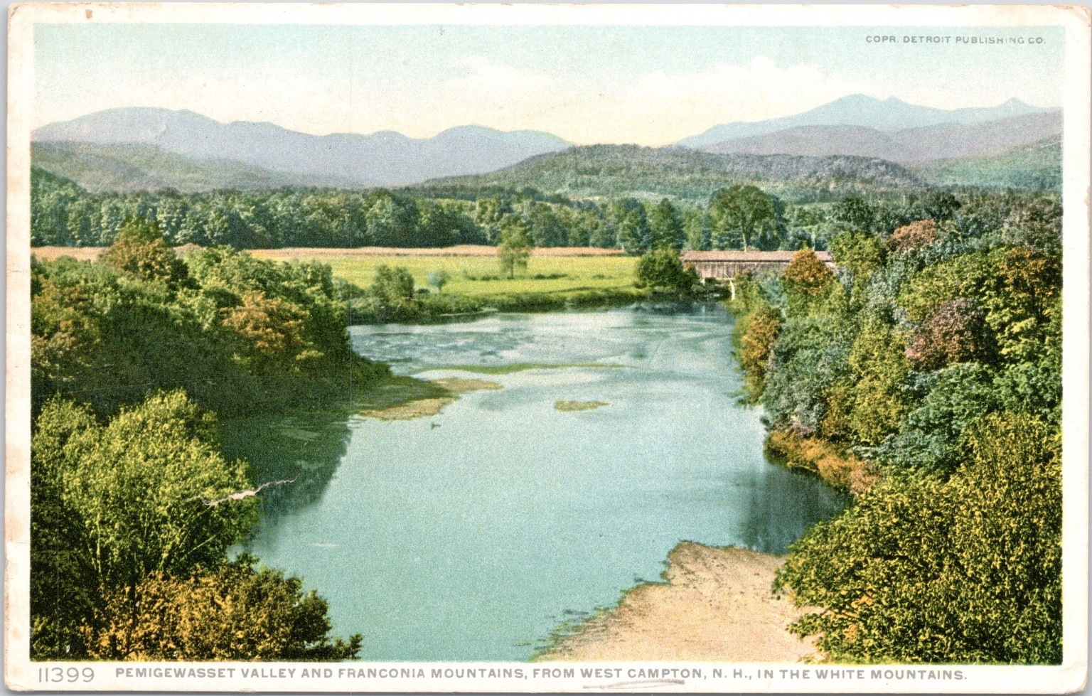 Pemigewasset Valley Franconia Mountains White Mountains NH Postcard
