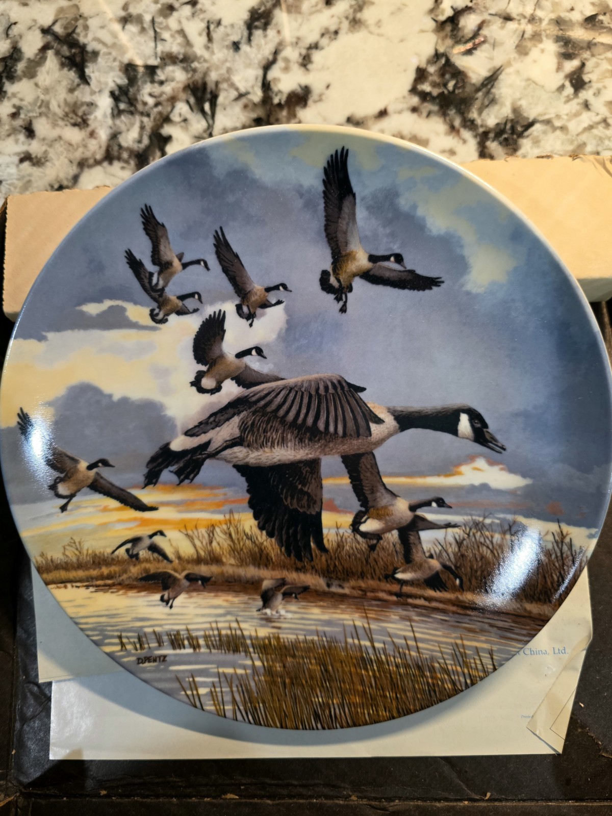 Vintage 1986 Dominion China The Landing & Nesting Plates Wings Upon The Wind Set