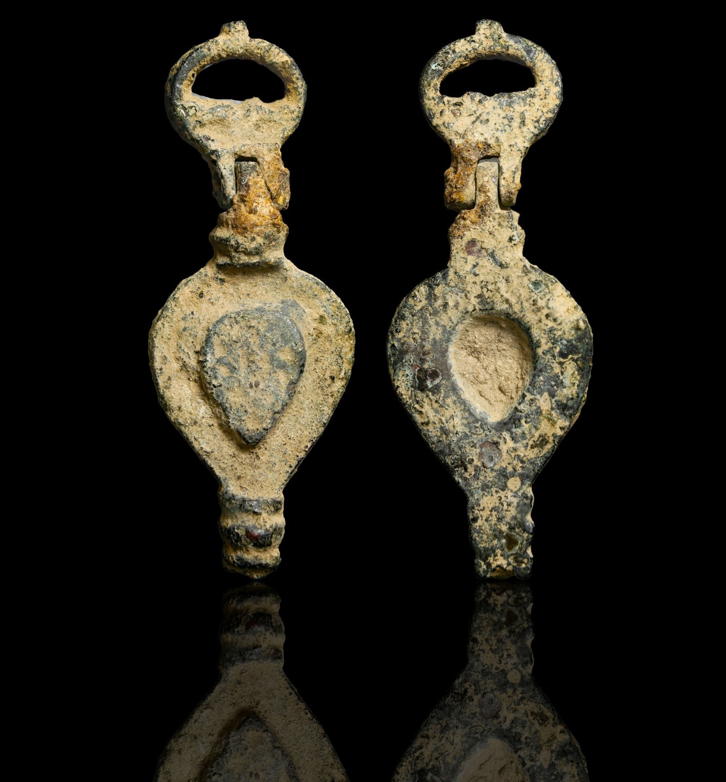 Ancient Phoenician Bronze Protective Amulet - Bulla Pendant - 4.5cm - Artifact Ancient Phoenician Bronze Protective Amulet - Bulla Pendant - 4.5cm - Artifact