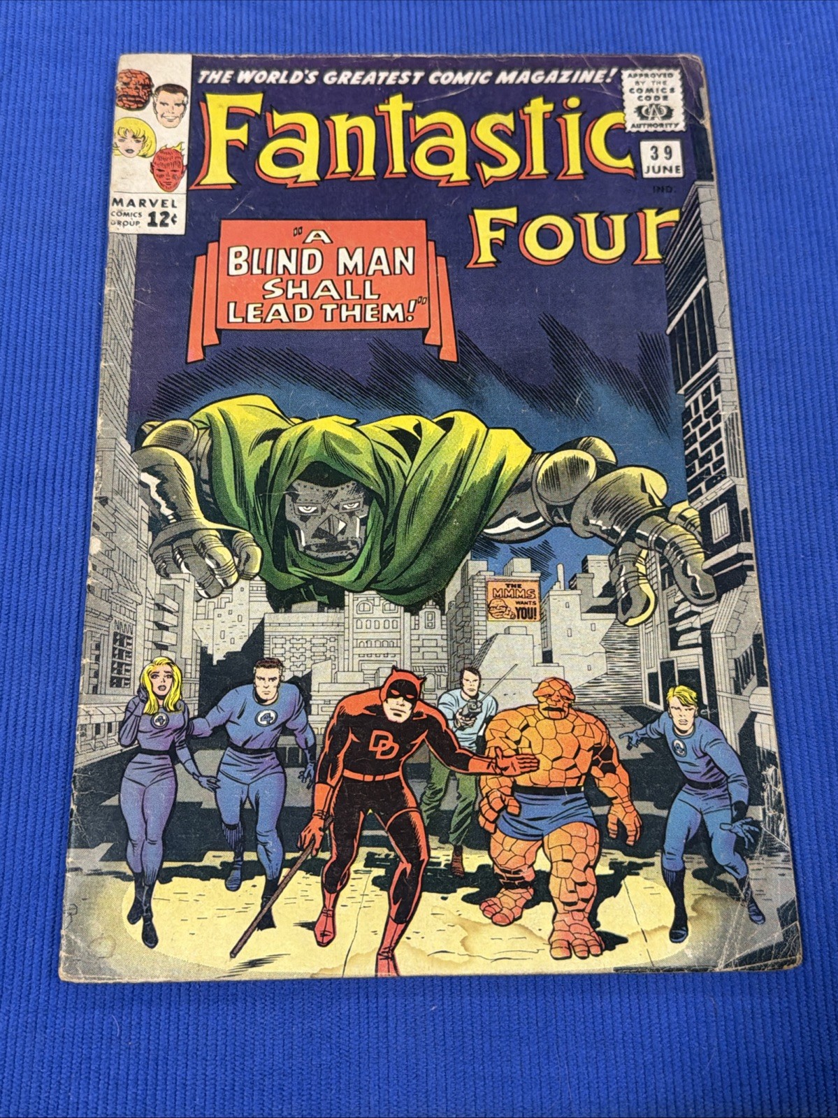 Fantastic Four #39 (June1965 Marvel) Silver Age Key 1st Daredevil Crossover Doom