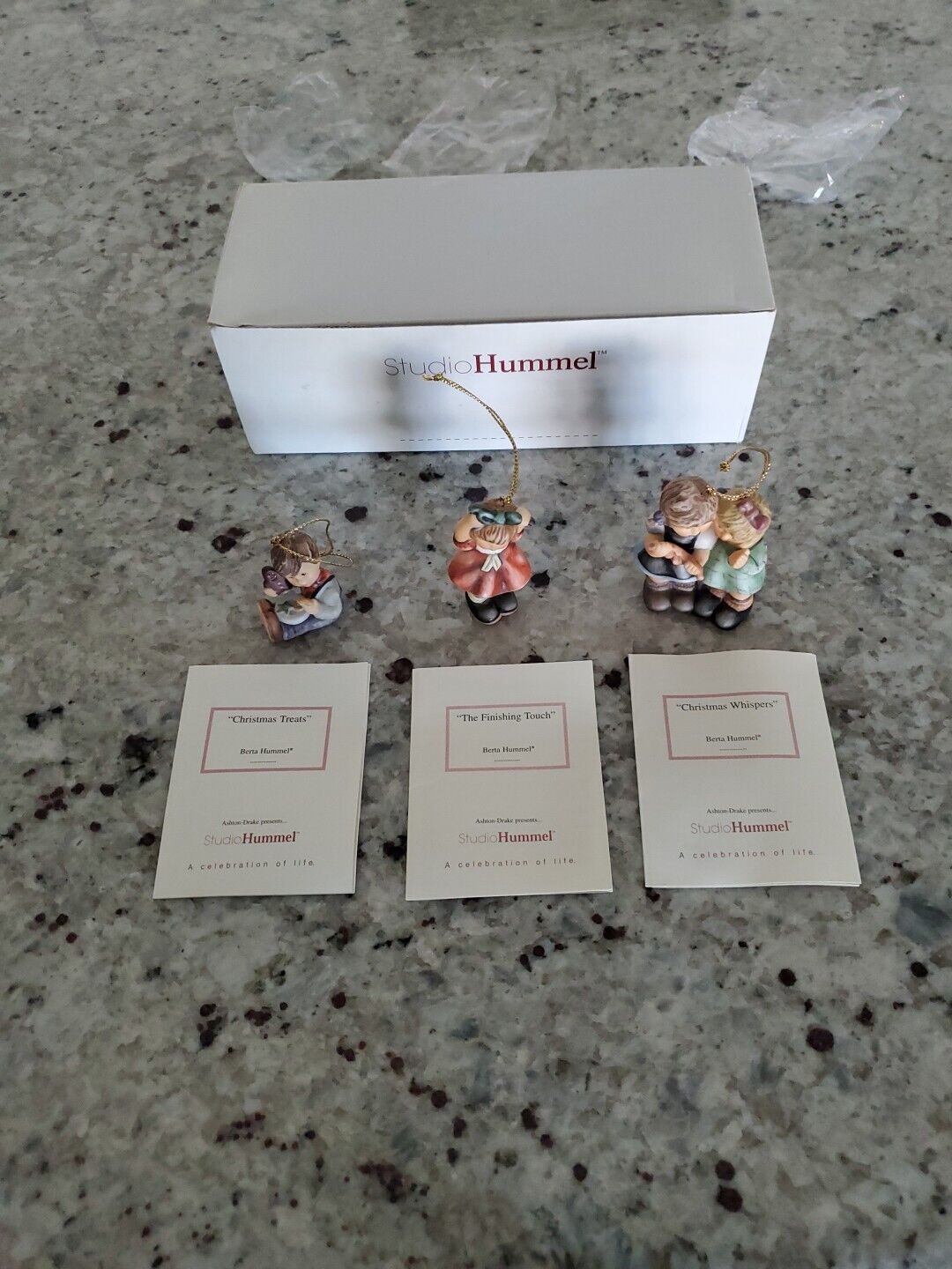 3 Goebel Studio Hummel Christmas Holiday Ornaments Set #7 Box COA 96037