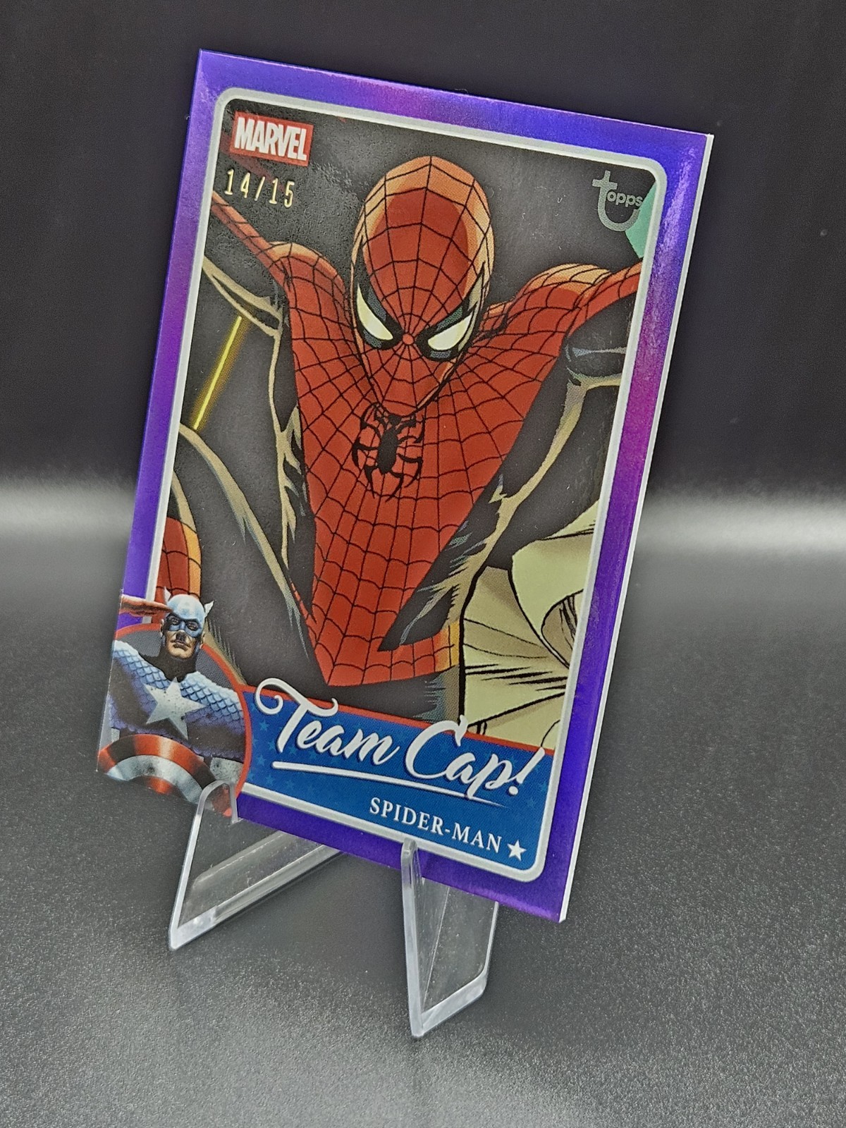2026 Topps Brooklyn Collection Marvel Team Cap Spider-Man /15 2026 Topps Brooklyn Collection Marvel Team Cap Spider-Man /15