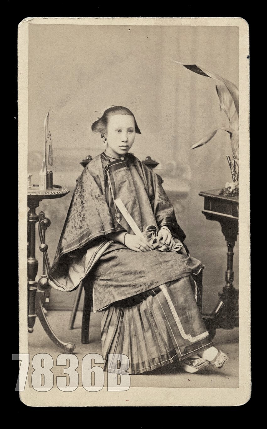 Rare Antique Photo Chinese Woman Sacramento California Photographer CDV Asian