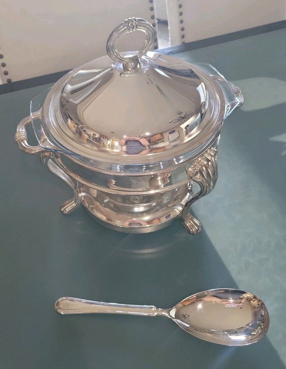 VTG 1987 Godinger Silver Plated 2 QT Classic Food Warmer Chafing Dish W/Spoon