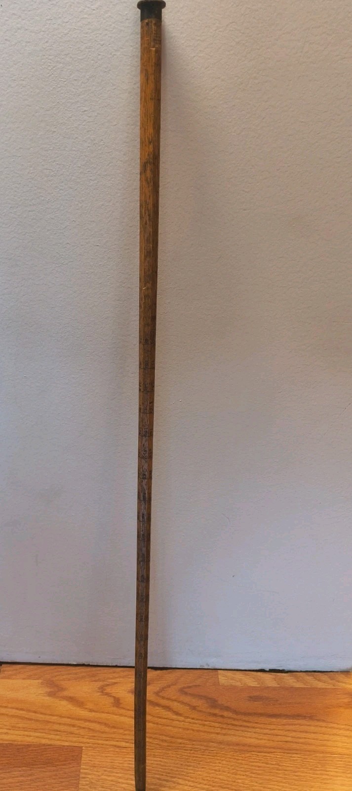 Antique Stanley No. 48 Logger's Walking Cane Ruler Wood Log Scale Measuring Tool