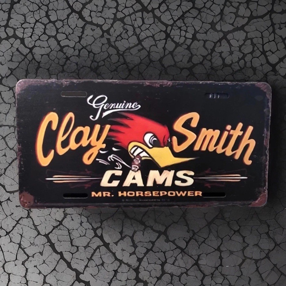 RARE Clay Smith Mr Horsepower Retro Brushed Style Hot Rod Novelty License Plate
