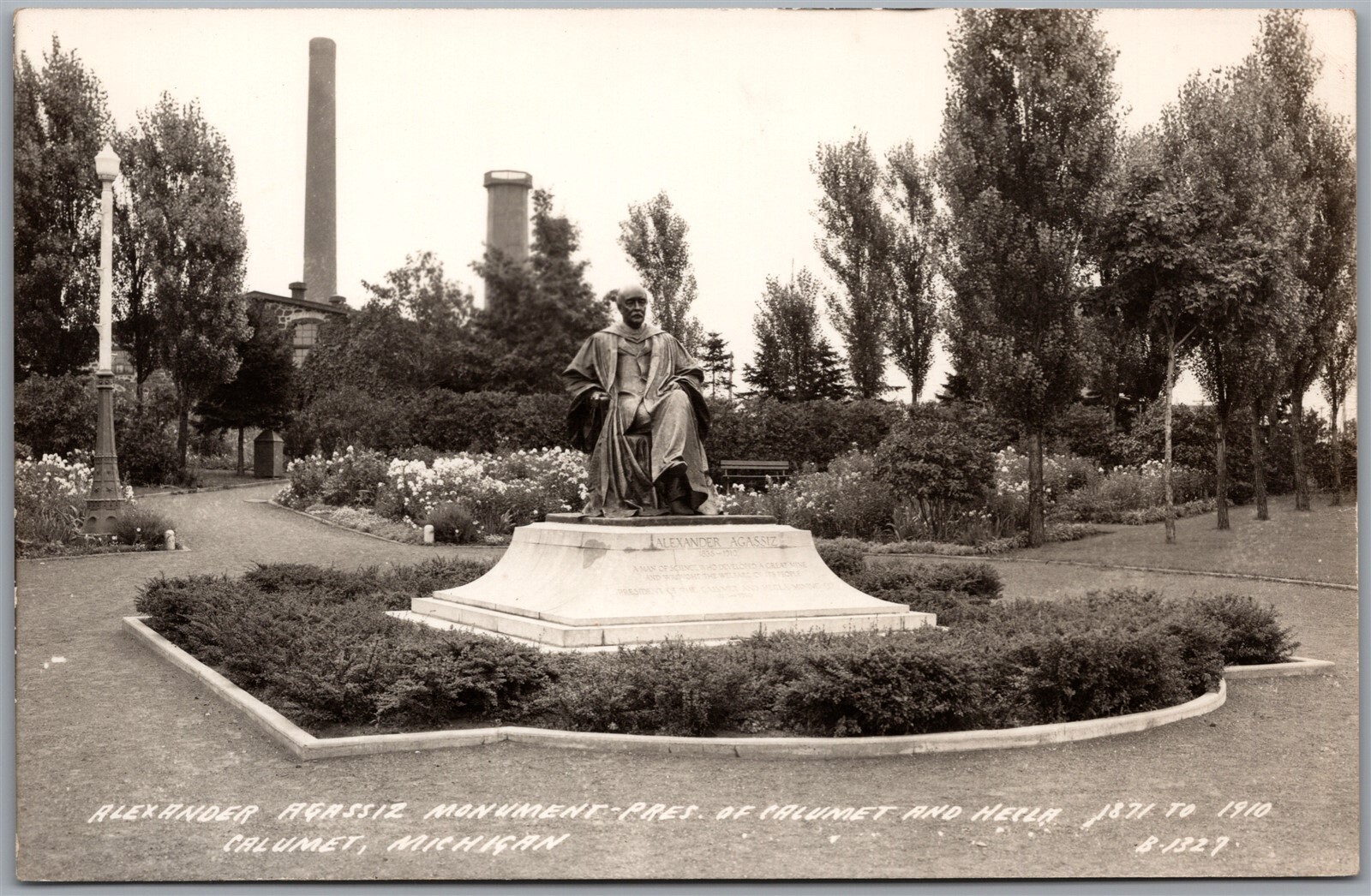 Postcard RPPC Calumet Michigan Alexander Agassiz Monument by L. L. Cook Postcard RPPC Calumet Michigan Alexander Agassiz Monument by L. L. Cook