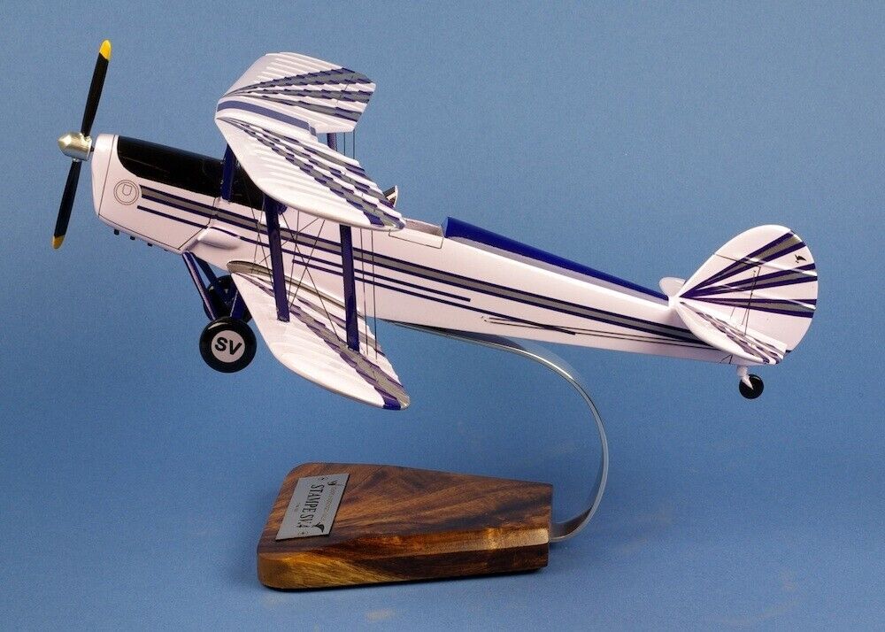Stampe Vertongen SV.4 Trainer Desk Top Display Wood Plane Model 1/20 AV Airplane