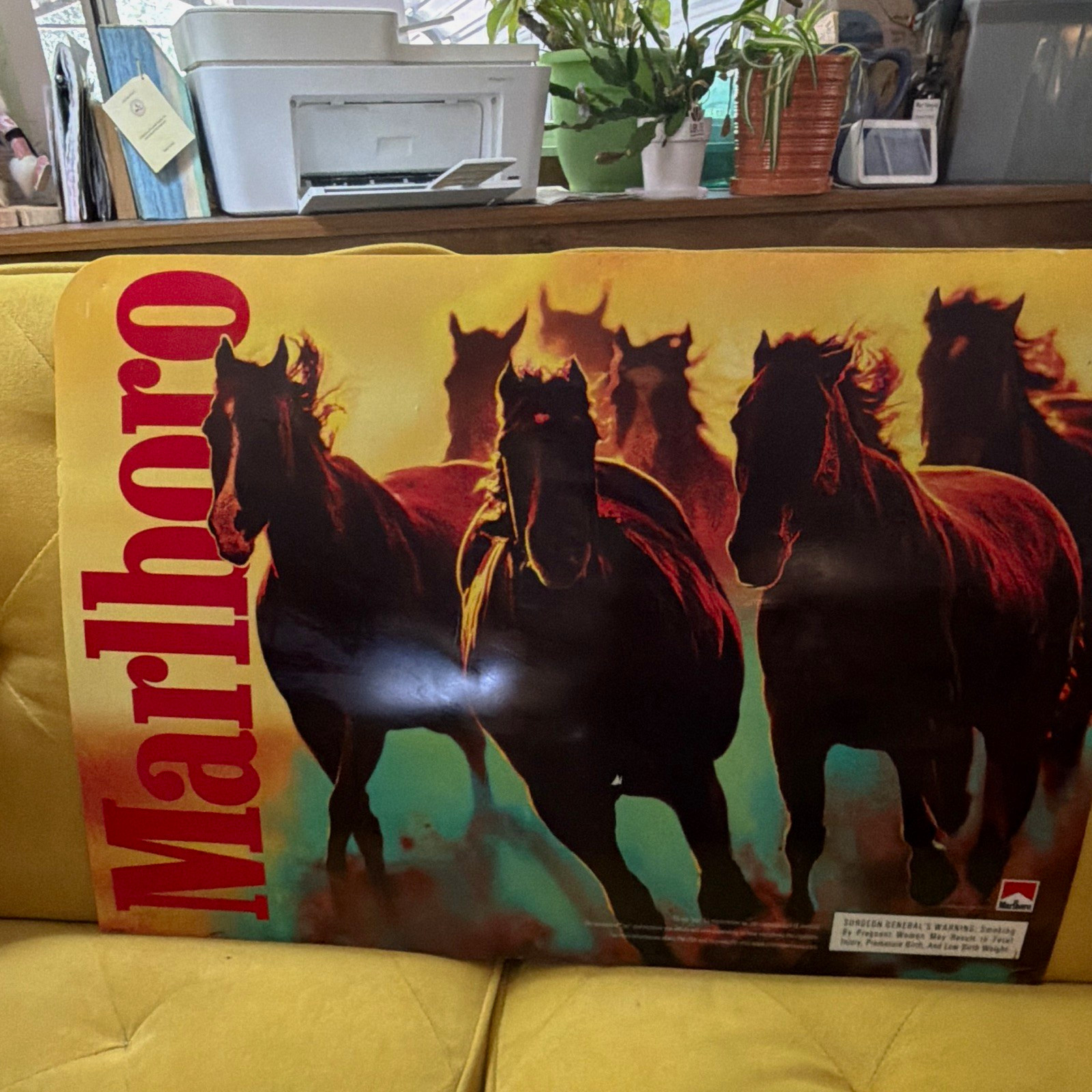 Vintage Marlboro Horses Tobacco Advertising Sign Running Horses 2001 26X18 RARE Vintage Marlboro Horses Tobacco Advertising Sign Running Horses 2001 26X18 RARE