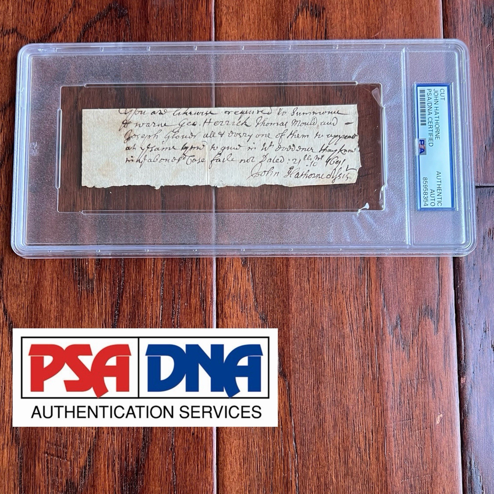 JOHN HATHORNE Autograph 1691 Salem Witch Trial Judge Court Summons Signed
