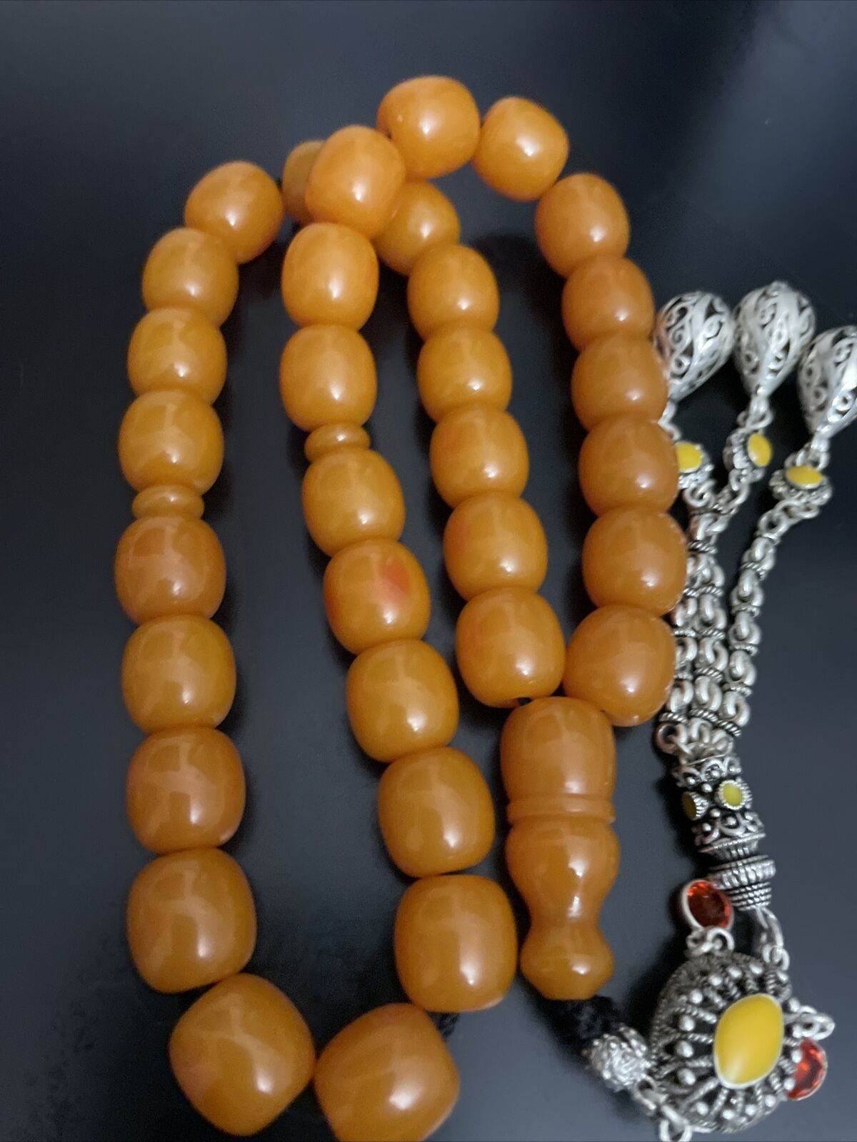 natural butterscotch amber faturan misbaha tesbih rosary prayer beads islamic