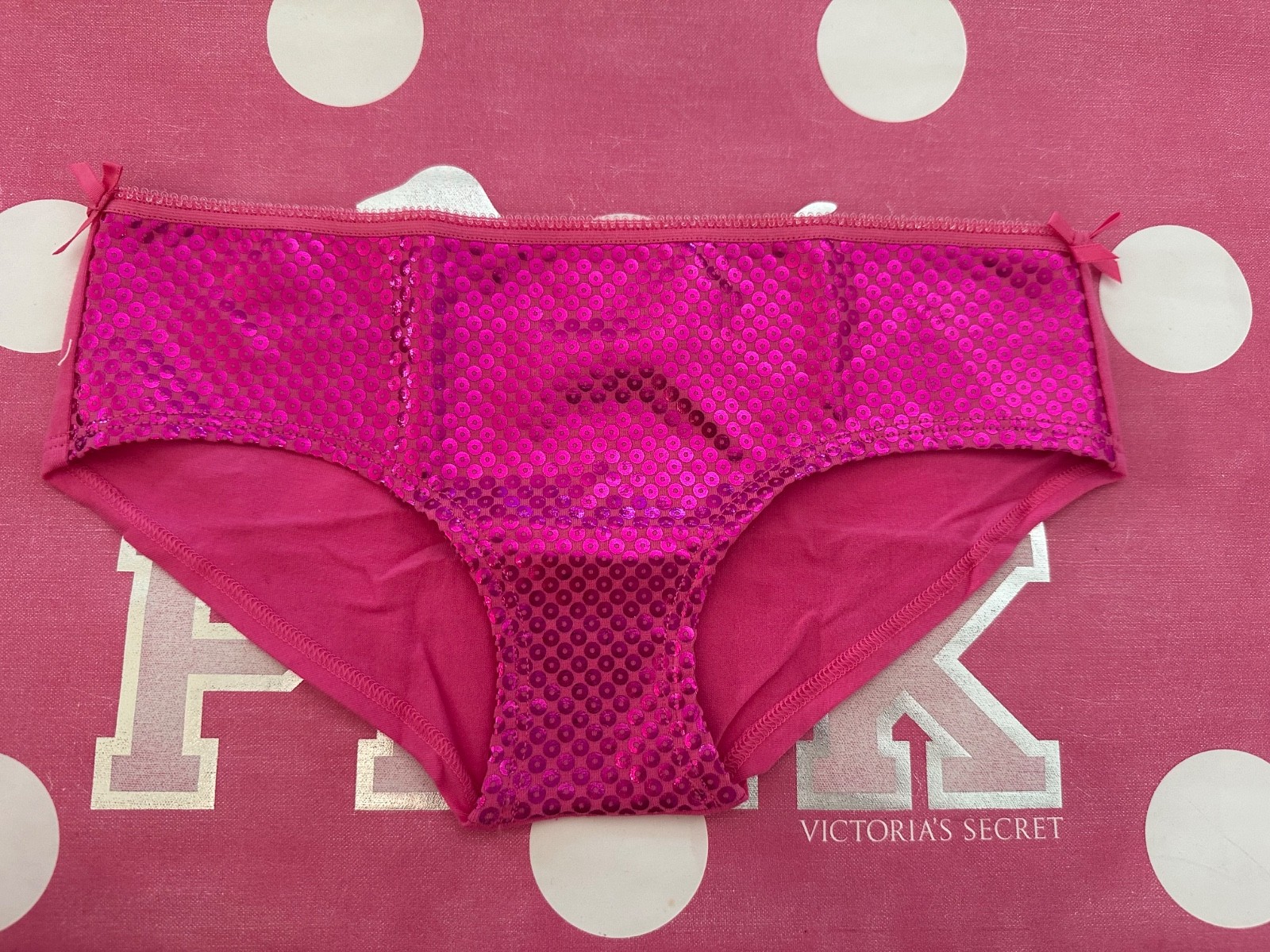 NWOT Limited edition Victoria\'s Secret PINK Extra Low Rise Hipster Hot Pink XS