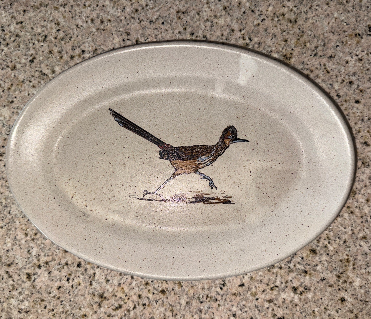 BEAUTIFUL Plate Roadrunner Vintage Serving Dish Hand Painted 60’s-70’s LQQK