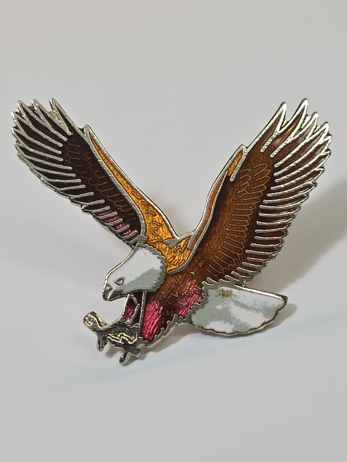 Bald Eagle Lapel Pin Vintage Enamel Large Size 