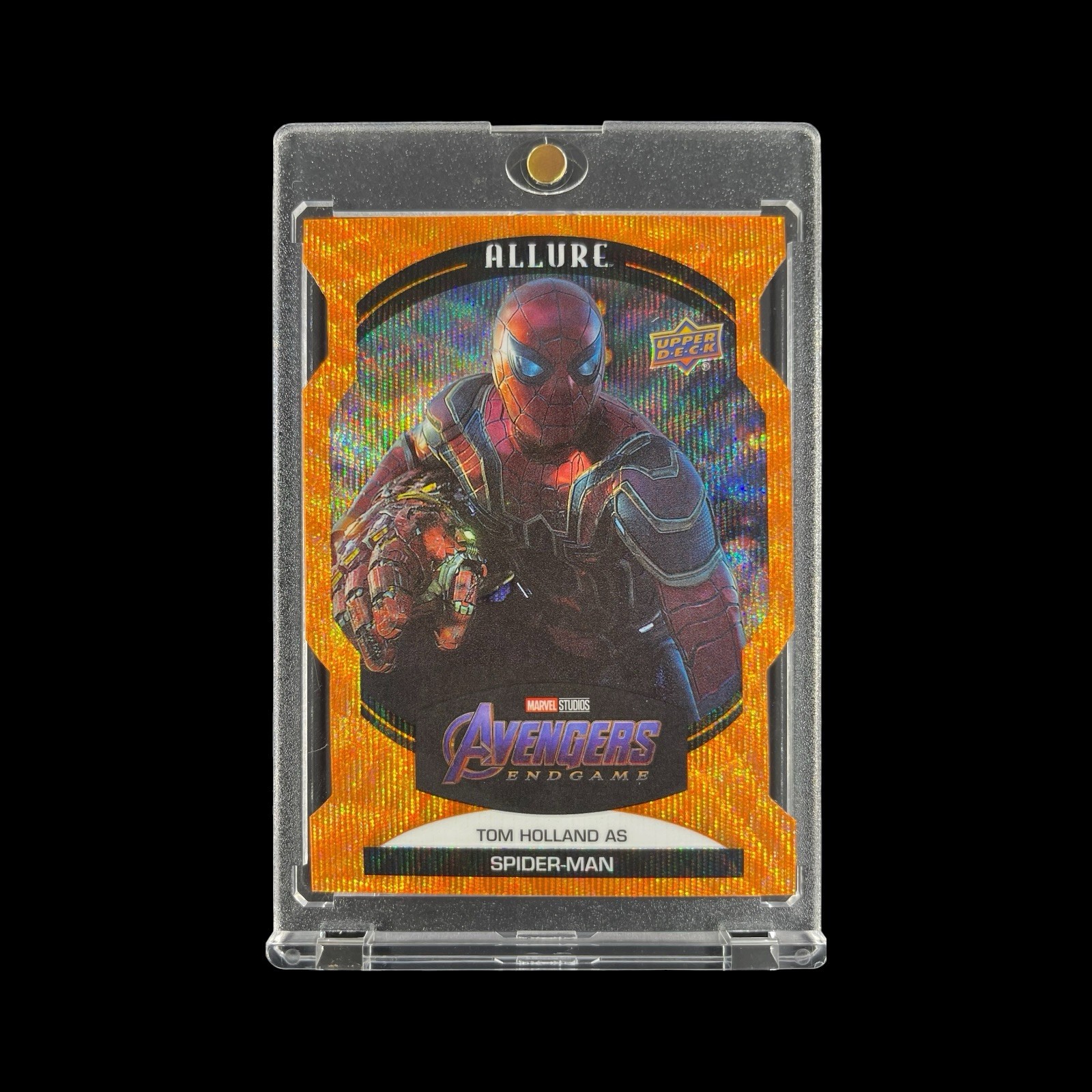 SPIDER-MAN ORANGE WAVE DIE CUT REFRACTOR TOM HOLLAND CARD 2022 Avengers End Game