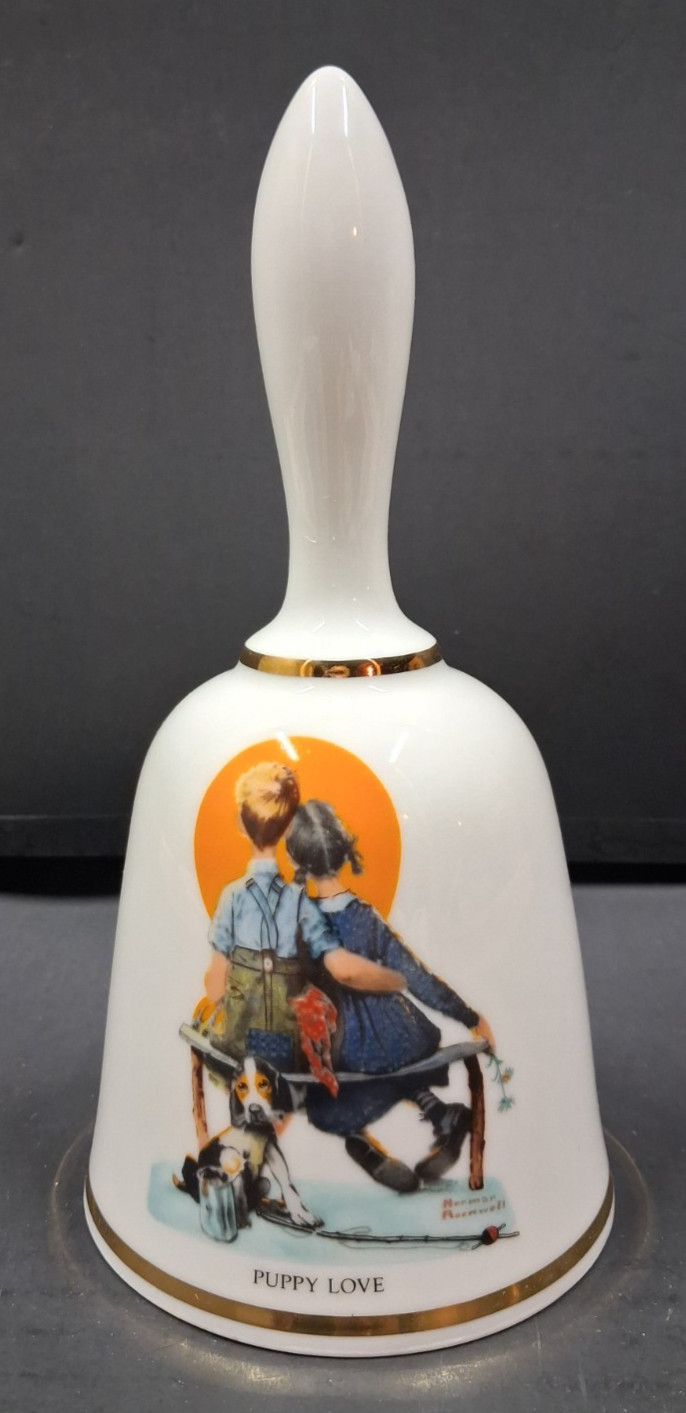 Vintage Limited Edition 1977 Danbury Mint Rockwell Porcelain Bell \ Vintage Limited Edition 1977 Danbury Mint Rockwell Porcelain Bell \
