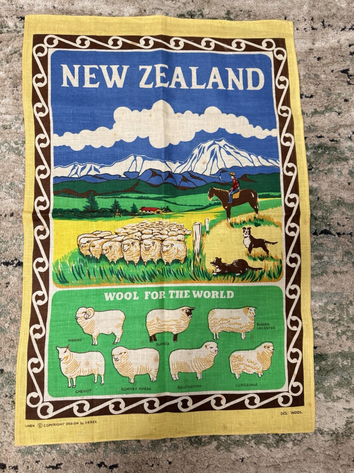 Vintage Linen Tea Kitchen Towel New Zealand