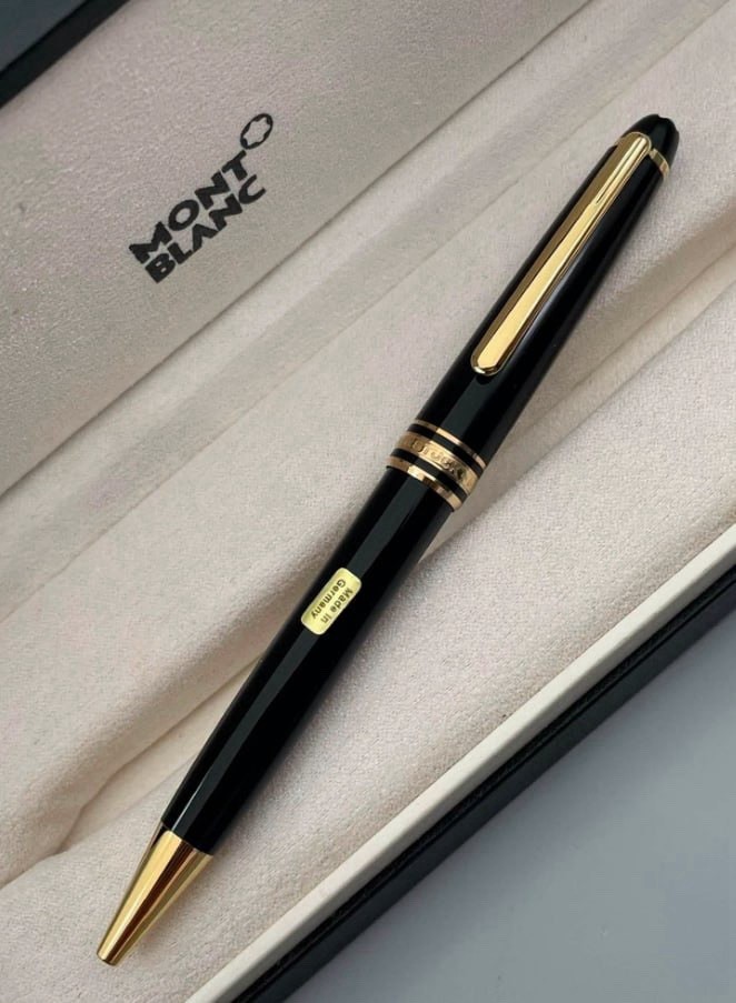 Authentic Montblanc Meisterstück 164 Black Gold Ballpoint Pen New Box