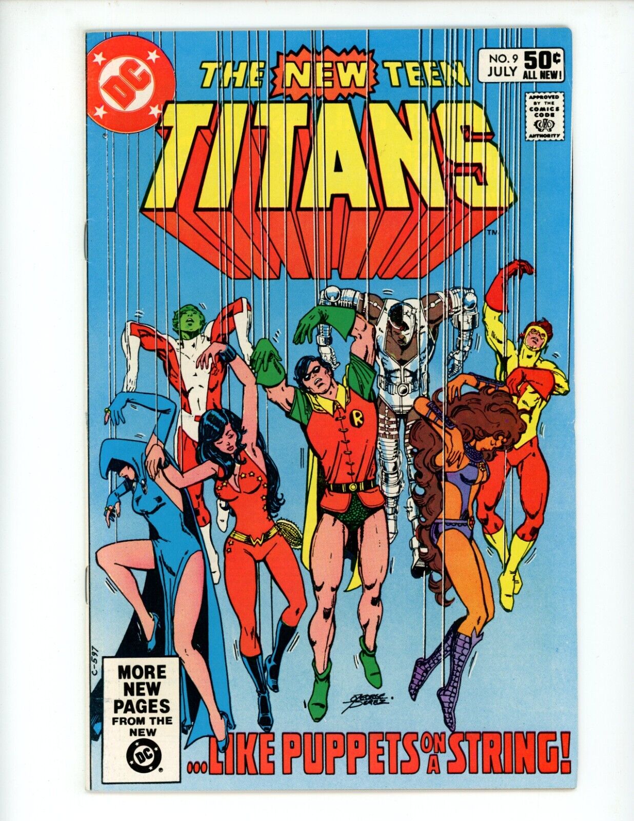 New Teen Titans #9 Comic Book 1981 FN/VF 2nd App Deathstroke Direct DC