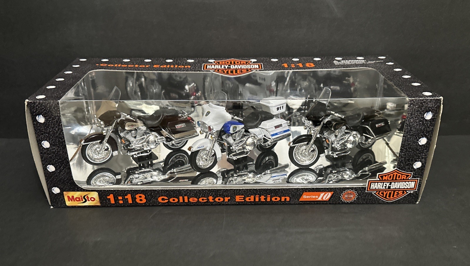 1999 Maisto Harley-Davidson 1:18 Collector Edition 3-Pack Series #10