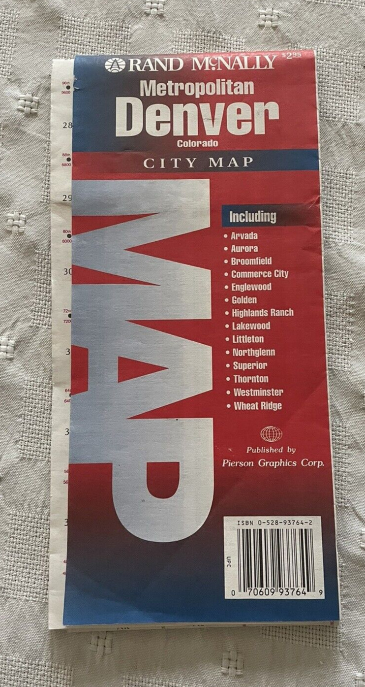 1992 Denver, Colorado City Map - Rand McNally