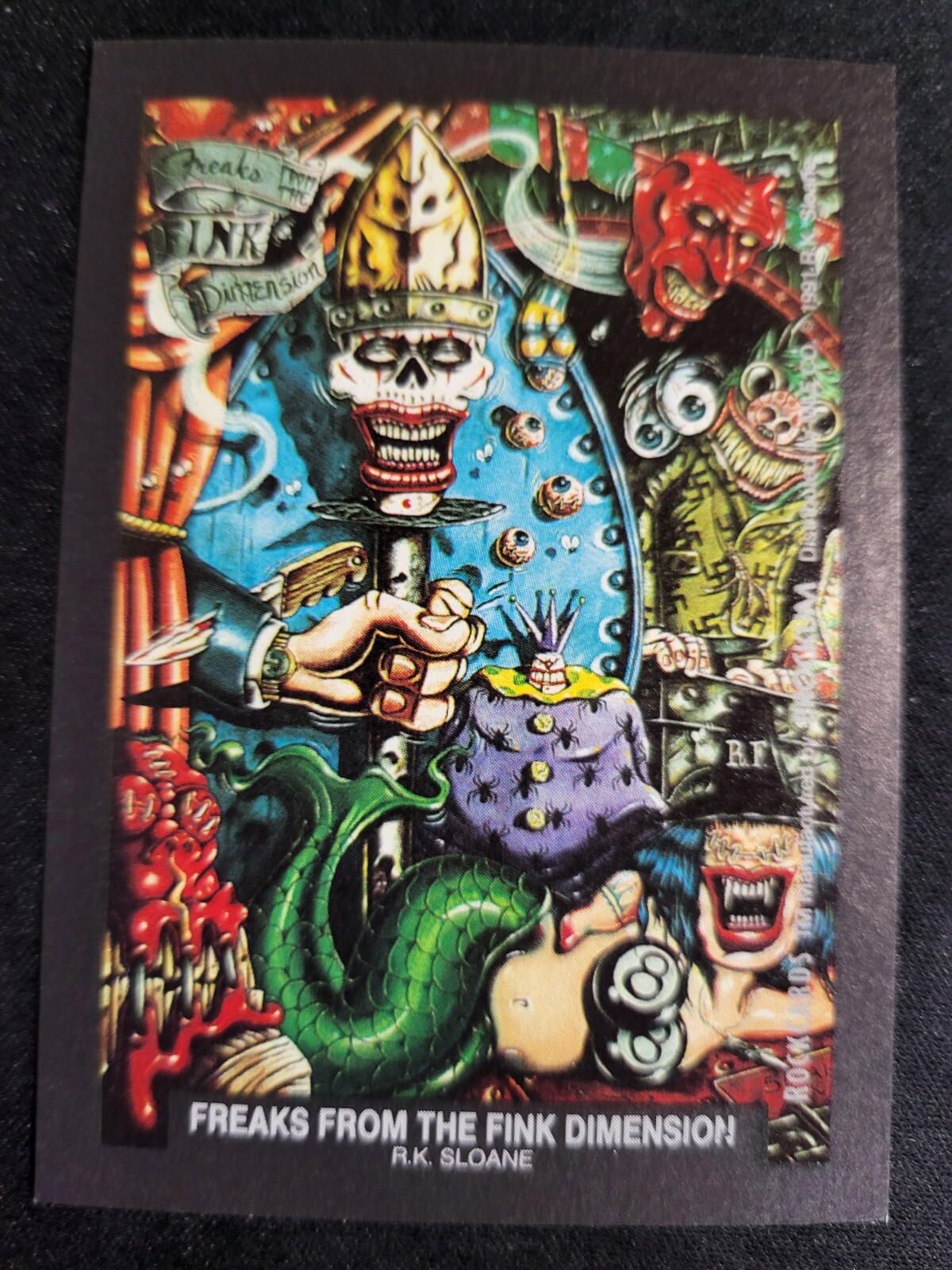 1991 Brockum Rockcards R K SLOANE STICKER FREAKS FROM THE FINK DIMENSION card 