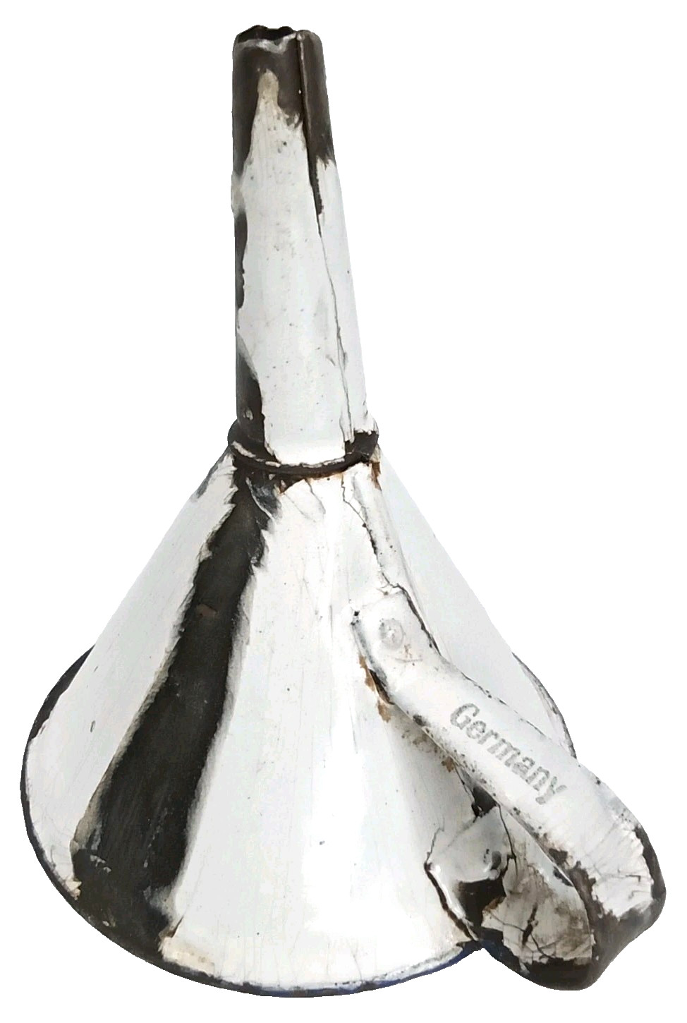 Enamelware Funnel White Metal Made In Germany Antique 1920s Enamelware Funnel White Metal Made In Germany Antique 1920s