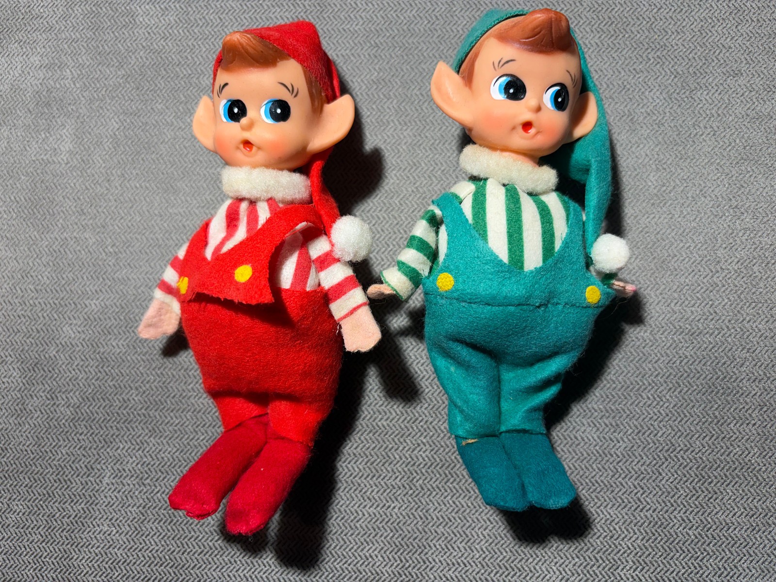Vintage 1960's Elves Pixies Boy Girl Felt Bendable Arms Japan MCM