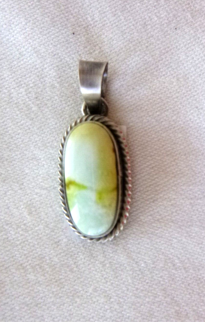 NWT Navajo Scott Skeets Oval Palomino Stone Pendant 925 Sterling Silver 1.25\ NWT Navajo Scott Skeets Oval Palomino Stone Pendant 925 Sterling Silver 1.25\