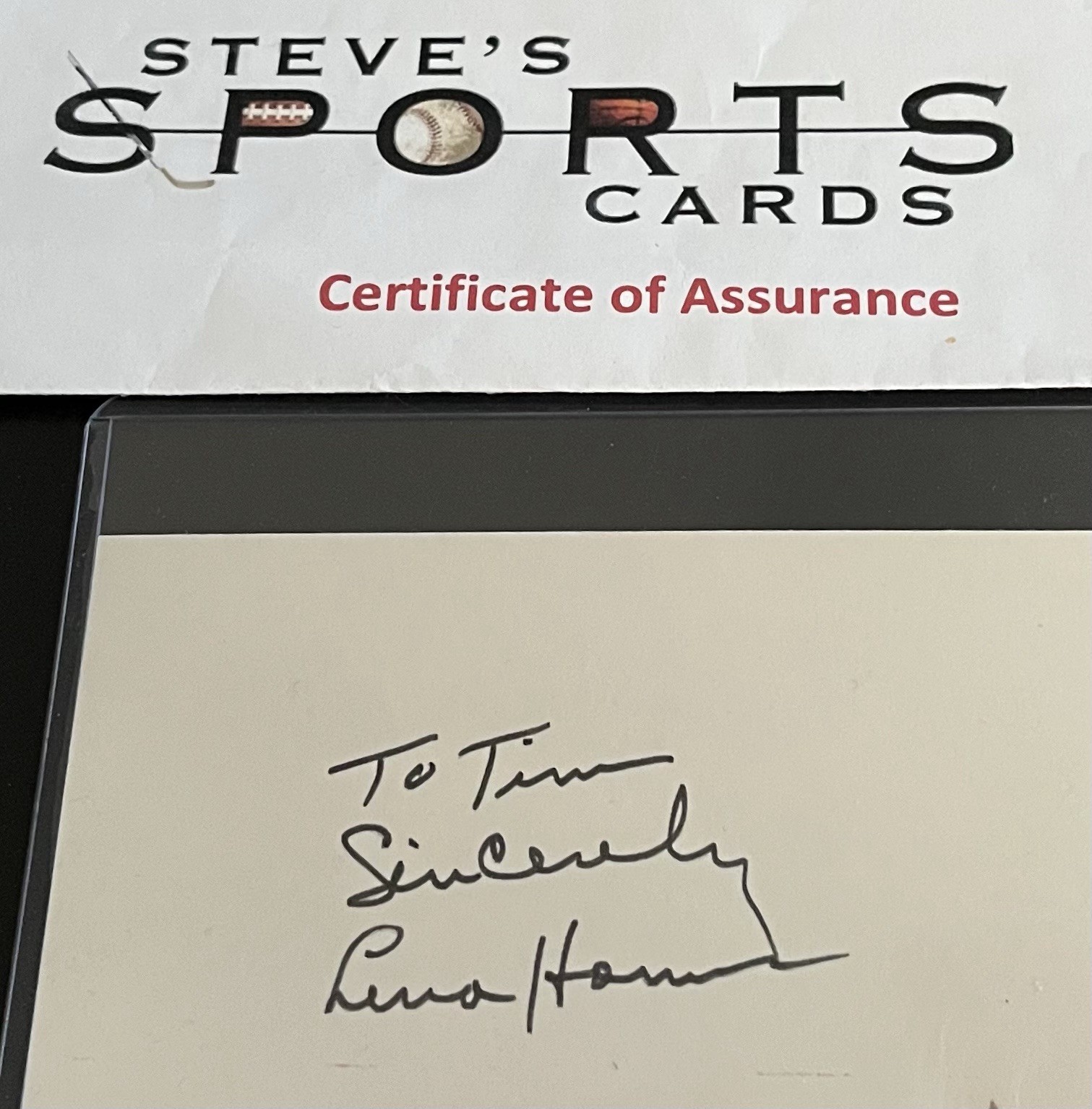 Lena Horne Stormy Weather Singer Hand-Signed 3x5 Index Card w/ Top Loader & COA