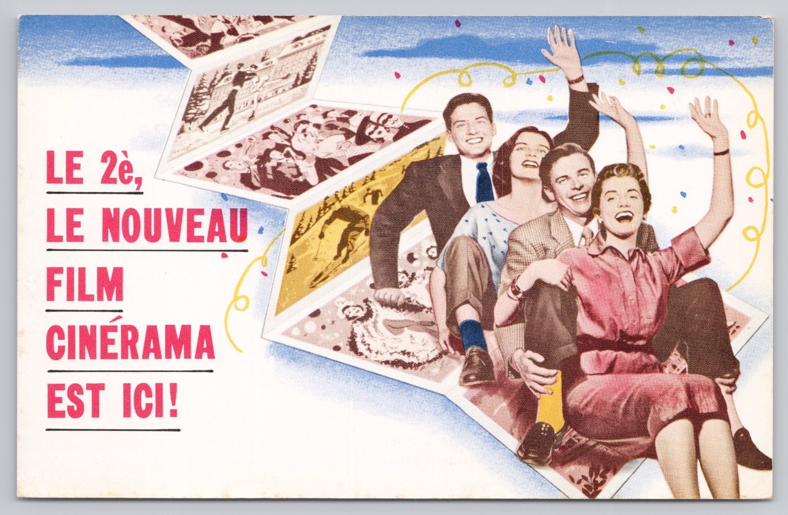 1955 Cinerama Holiday Film Promo Postcard Montreal Canada Theatre Imperial