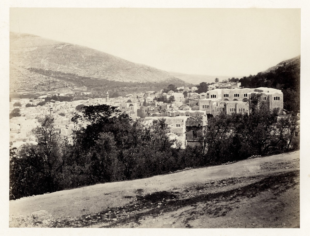 1860's PHOTO - HOLY LAND PALESTINE BEDFORD - NABLOUS, ANCIENT SHECHEM