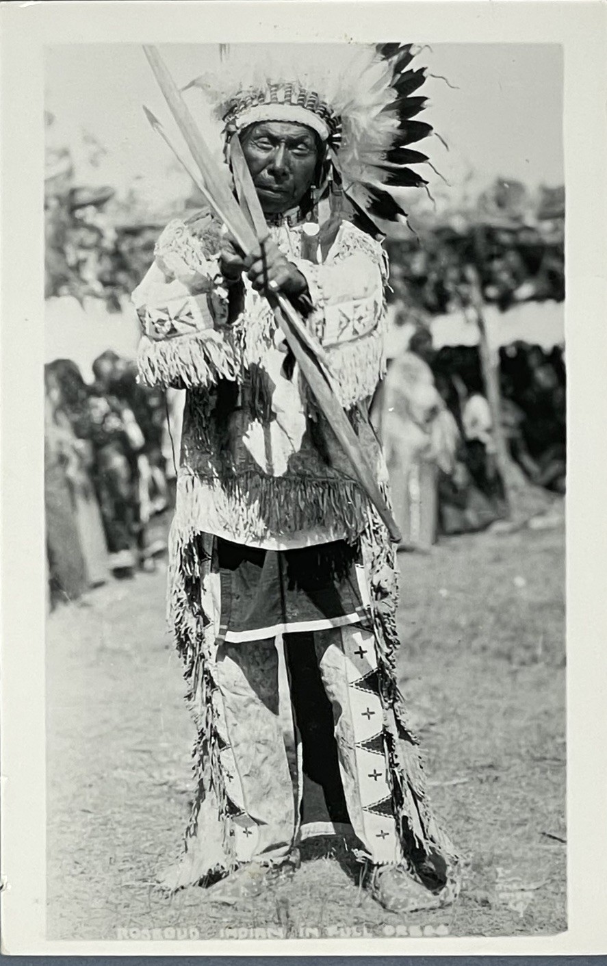 RPPC Postcard Sicangu Lakota man Rosebud Reservation in South Dakota