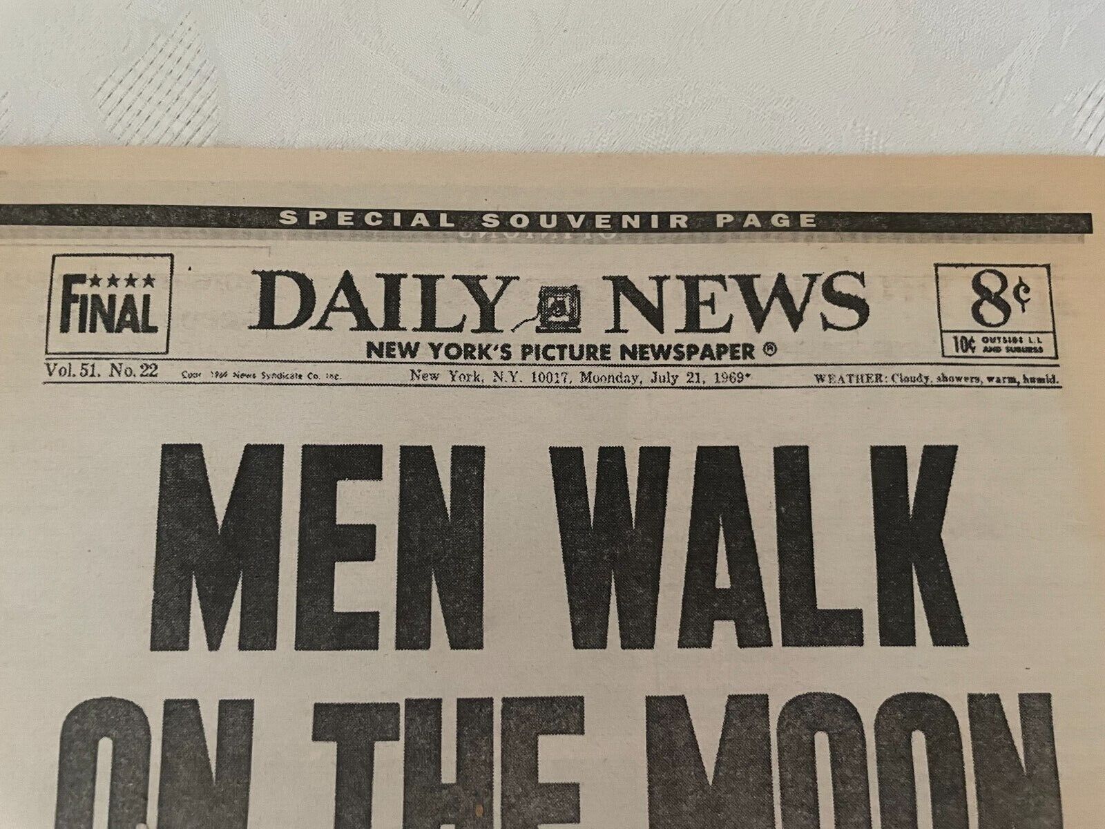 Vintage Daily News Special Section Moon Walk July 1969