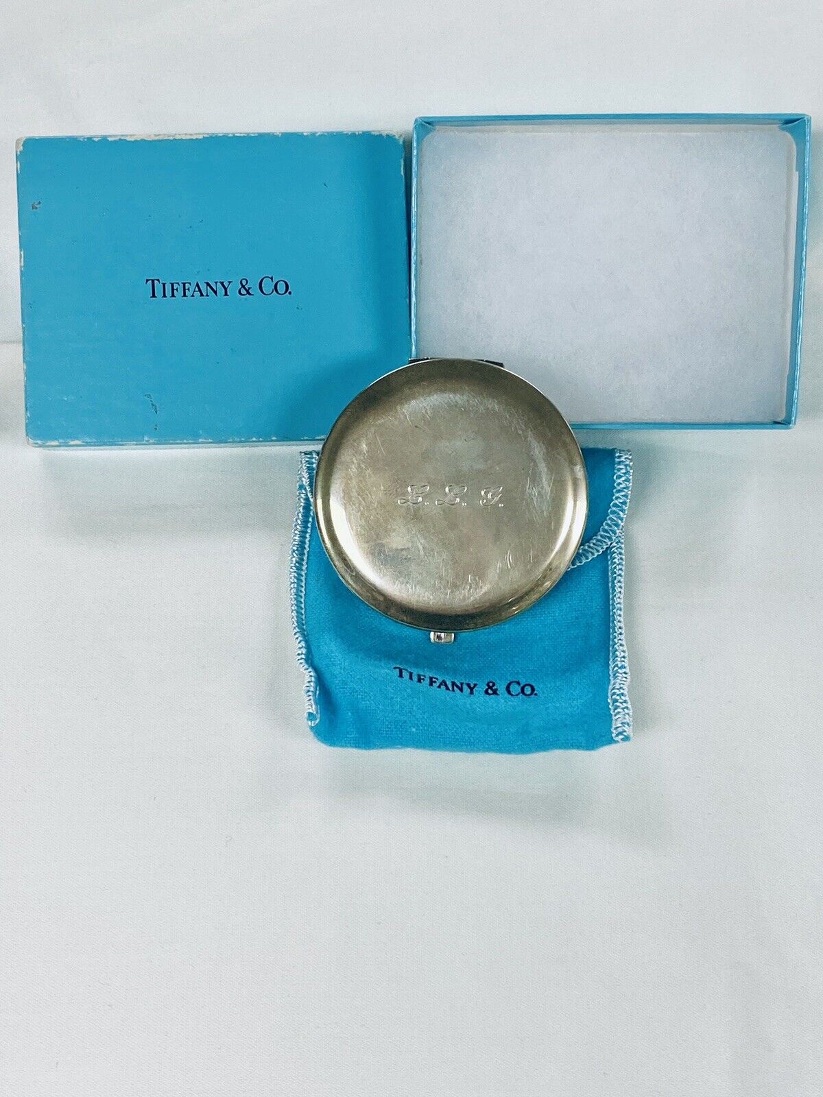 Vintage Tiffany & Co. Silver Rounded Compact With Mirror, Never Had Powder