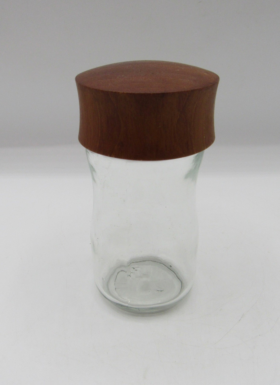 Vintage Digsmed Denmark spice jar teak wood top glass 4\