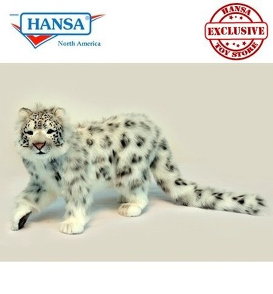 Hansa Standing Snow Leopard Plush, 78 cm L, White
