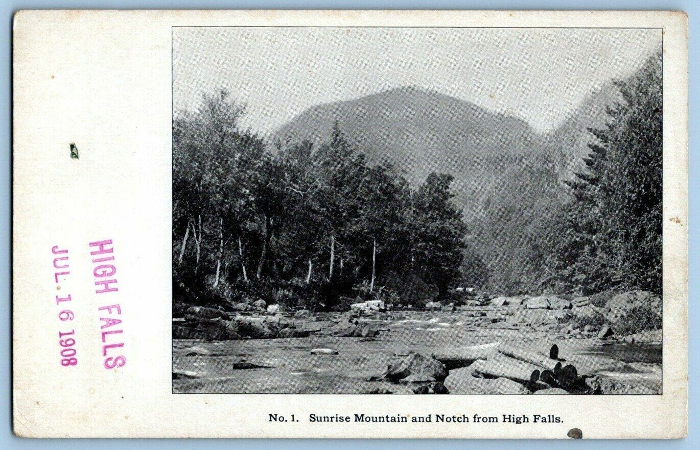 UDB Postcard~ Sunrise Mountain & Notch From High Falls~ New York